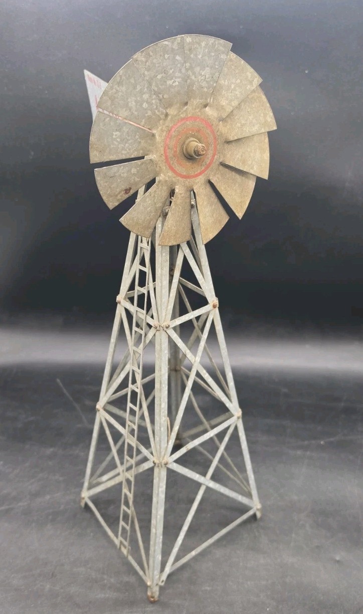 Nice Vintage Aero MFG Co. Lincoln Nebrasca Miniature Windmill Galvanized 17" Nice Vintage Aero MFG Co. Lincoln Nebrasca Miniature Windmill Galvanized 17"