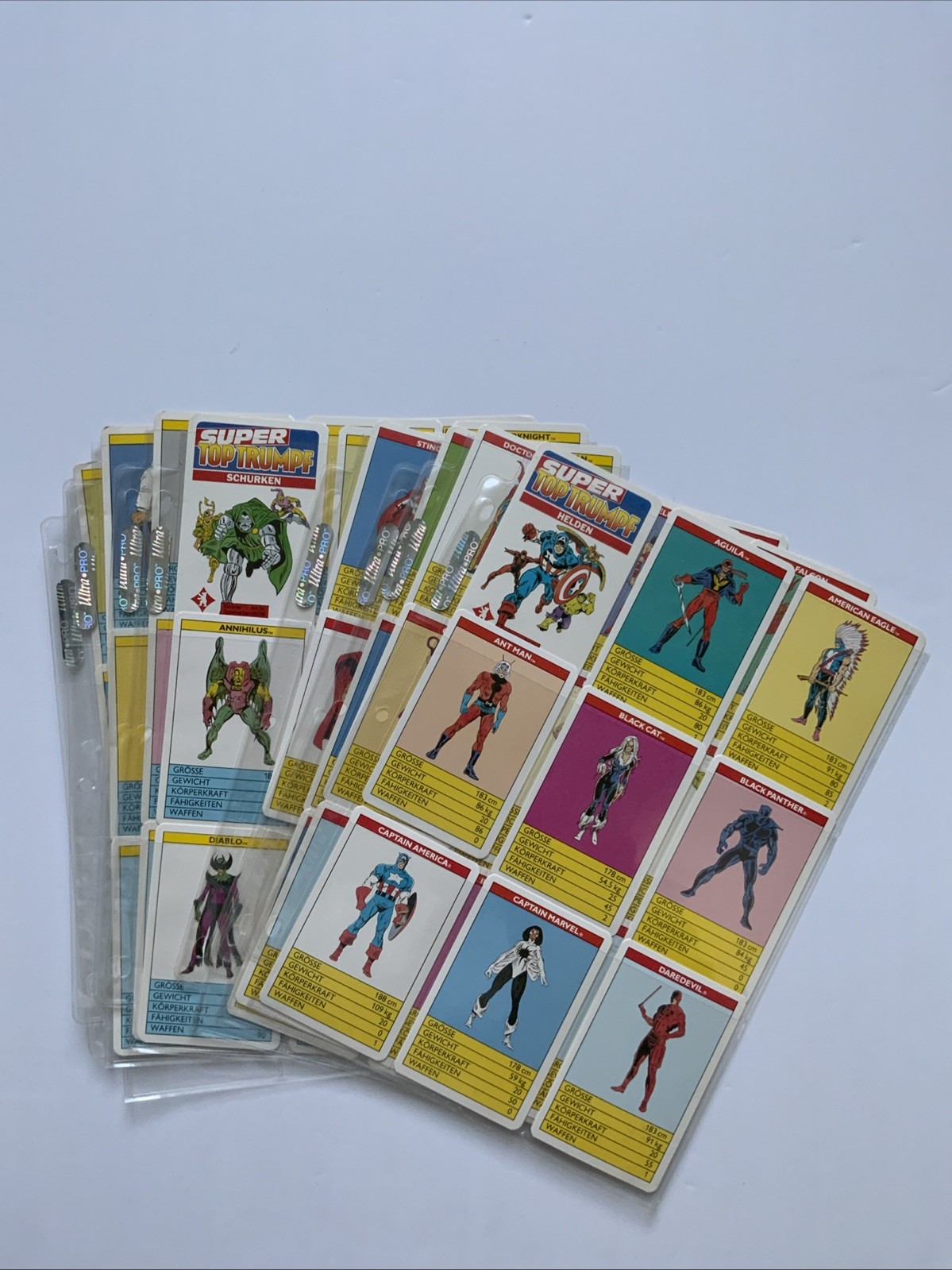 Waddington’s Super Top Trumpf, Marvel Superheroes ,Villians Bundle 1988 Complete