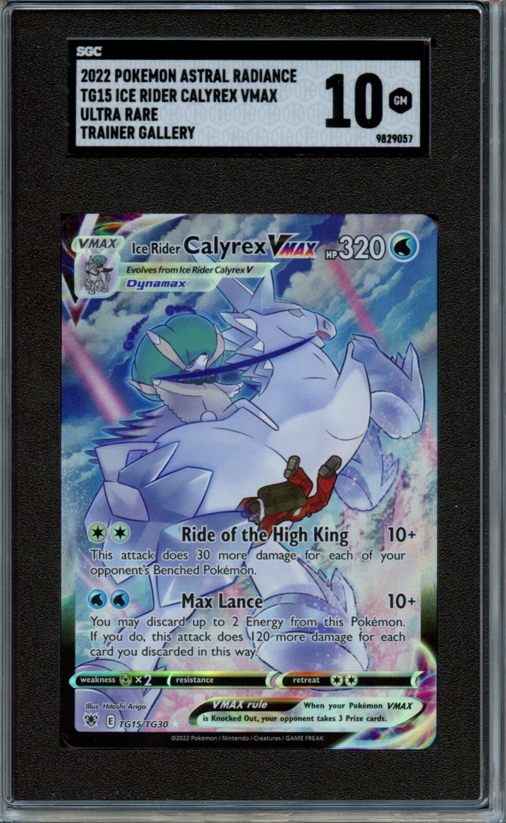 2022 Pokemon Ice Rider Calyrex VMax Ultra Rare SGC 10 2022 Pokemon Ice Rider Calyrex VMax Ultra Rare SGC 10