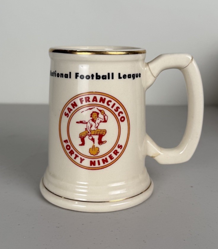 Vintage San Francisco 49ers Beer Stein Mug Gold Trim Ceramic NFL READ Vintage San Francisco 49ers Beer Stein Mug Gold Trim Ceramic NFL READ