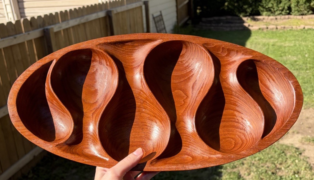 Vintage 1960s Scandinavian Laur Jensen Team Wood Bowl Denmark Vintage 1960s Scandinavian Laur Jensen Team Wood Bowl Denmark