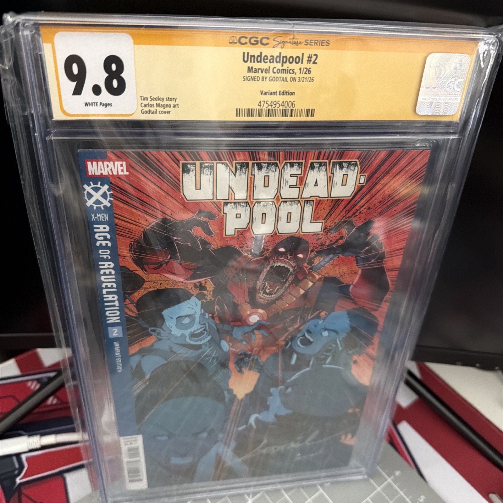 Marvel Comics Undeadpool #2 1/26 Signed by Godtail Artist CGC 9.8 White Pages
