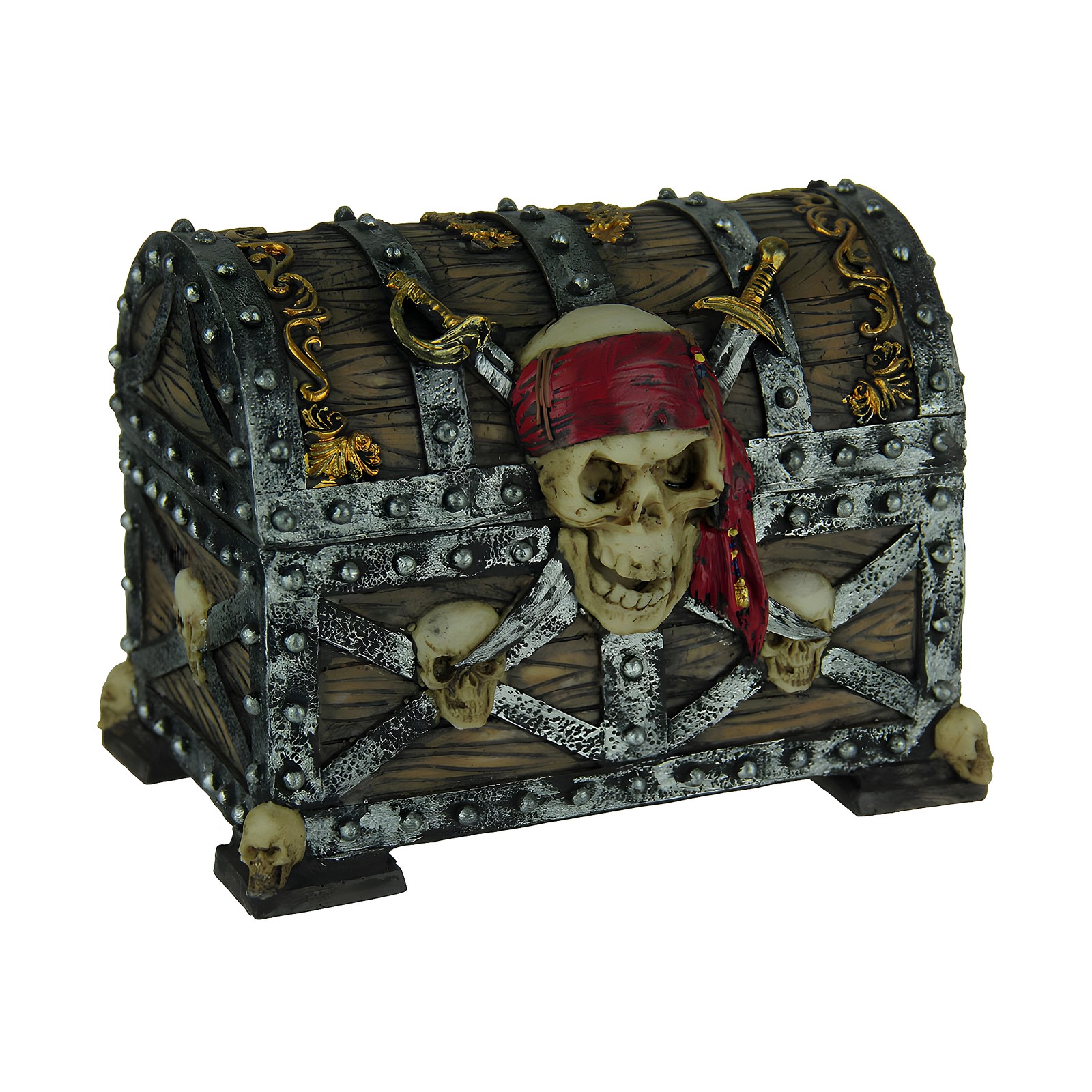Skull and Swords Pirate Treasure Chest Trinket Box Skull and Swords Pirate Treasure Chest Trinket Box