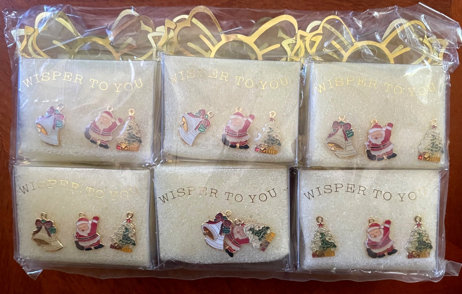 Six (6) Packs of 3 Pcs Ea. Pack Vtg Miniature Christmas Tree Cloisonne Ornaments