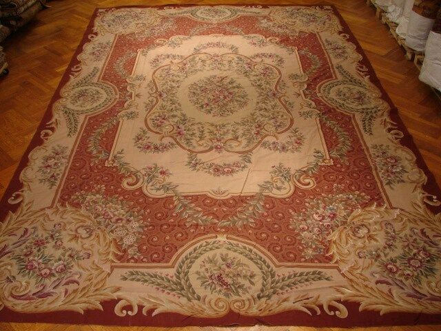 12\' x 18\' Needlepoint wool  Handmade Petit Point Fine Aubusson Style rug
