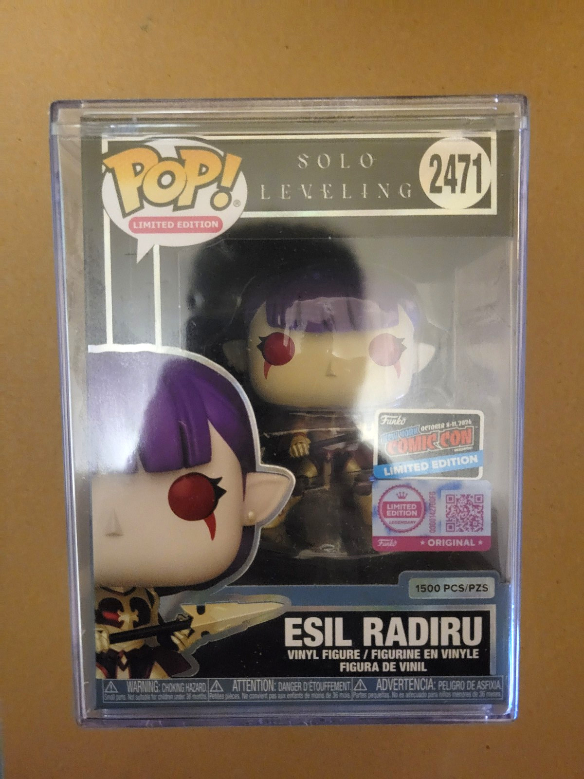 NYCC 2026 FUNKO Pop SOLO LEVELING ESIL RADIRU UNMASKED LE 1500 IN HAND NYCC 2026 FUNKO Pop SOLO LEVELING ESIL RADIRU UNMASKED LE 1500 IN HAND