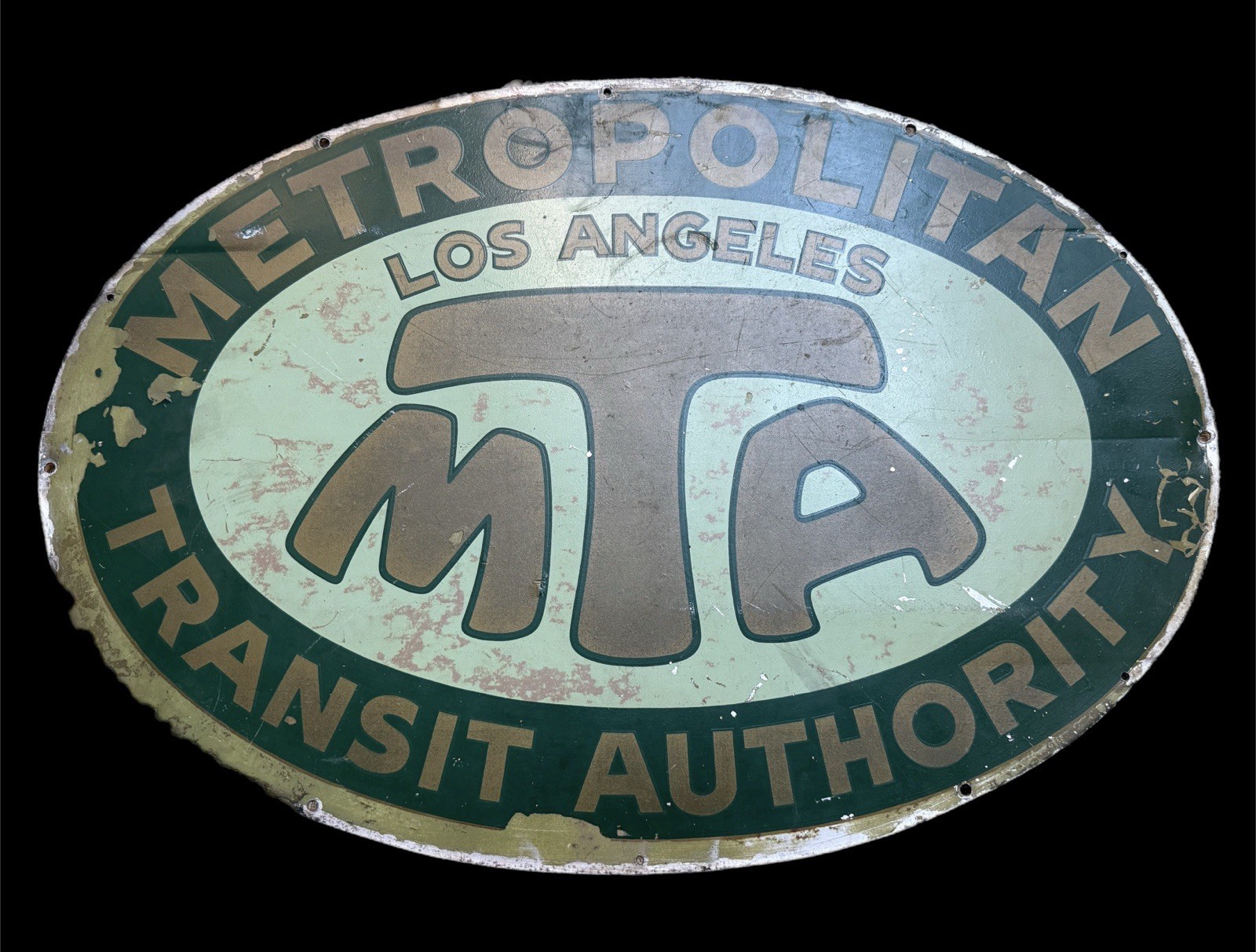 RARE Vintage Los Angeles MTA RTD Double Sided Transit Sign 36” Original RARE Vintage Los Angeles MTA RTD Double Sided Transit Sign 36” Original