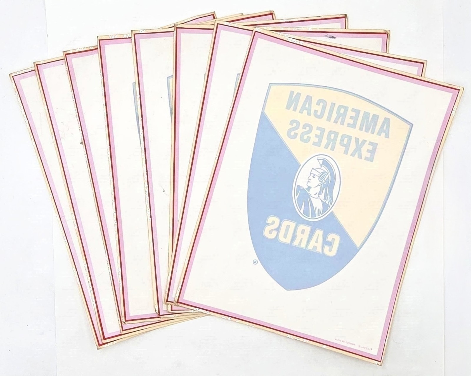 NOS Vintage 1967 American Express Sign Decal Lot 8pc X-Large AmEx Window Shield NOS Vintage 1967 American Express Sign Decal Lot 8pc X-Large AmEx Window Shield