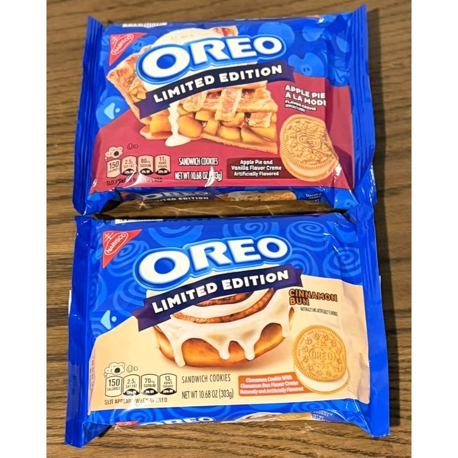 Limited Edition OREO Cinnamon Bun + Apple Pie A La Mode 2 Pack SAME DAY SHIP Limited Edition OREO Cinnamon Bun + Apple Pie A La Mode 2 Pack SAME DAY SHIP