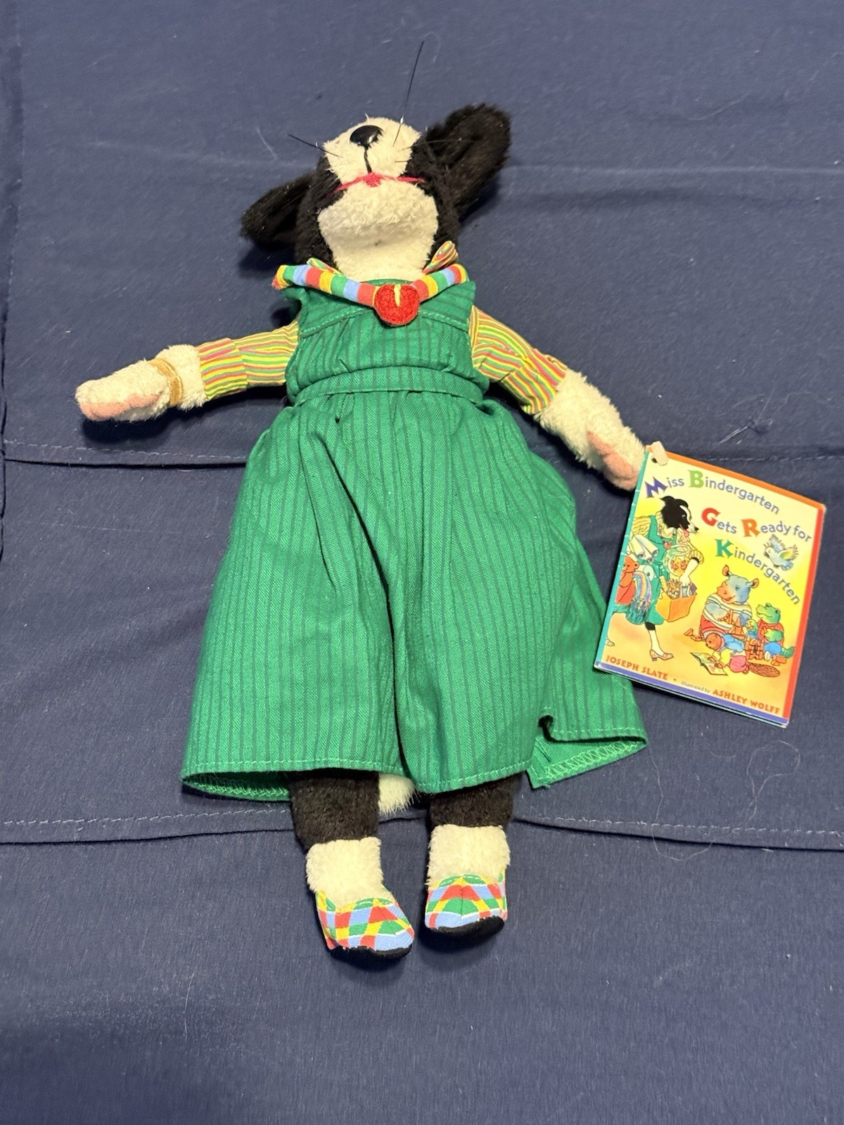 Vtg Miss Bindergarten Gets Ready for Kindergarten 11" Plush Dog Character Doll