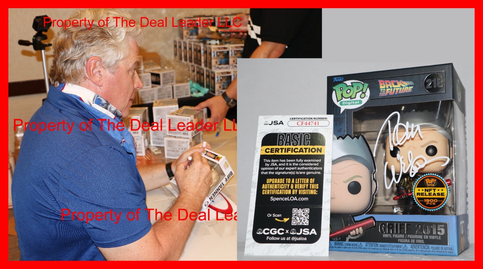 🔥 Tom Wilson Signed Griff 2015 Back To Future 2 Digital Funko POP 219 JSA PSA