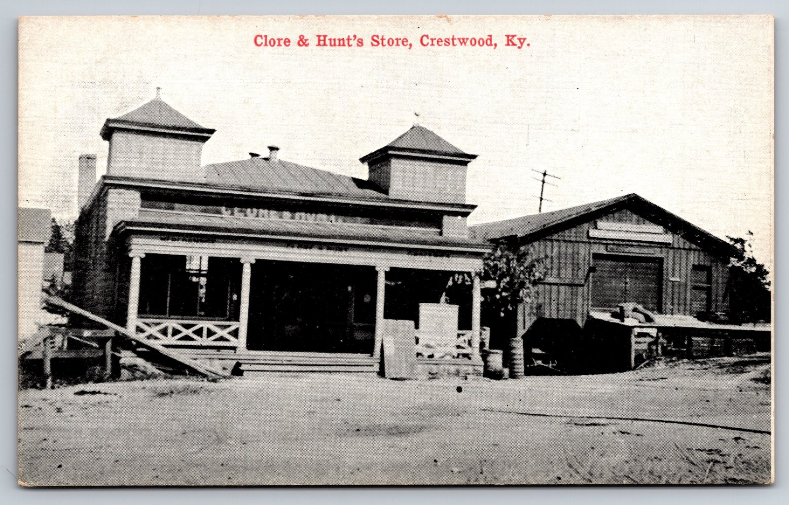 Crestwood Kentucky Clore & Hunt's Store Building Street View Postcard Crestwood Kentucky Clore & Hunt's Store Building Street View Postcard