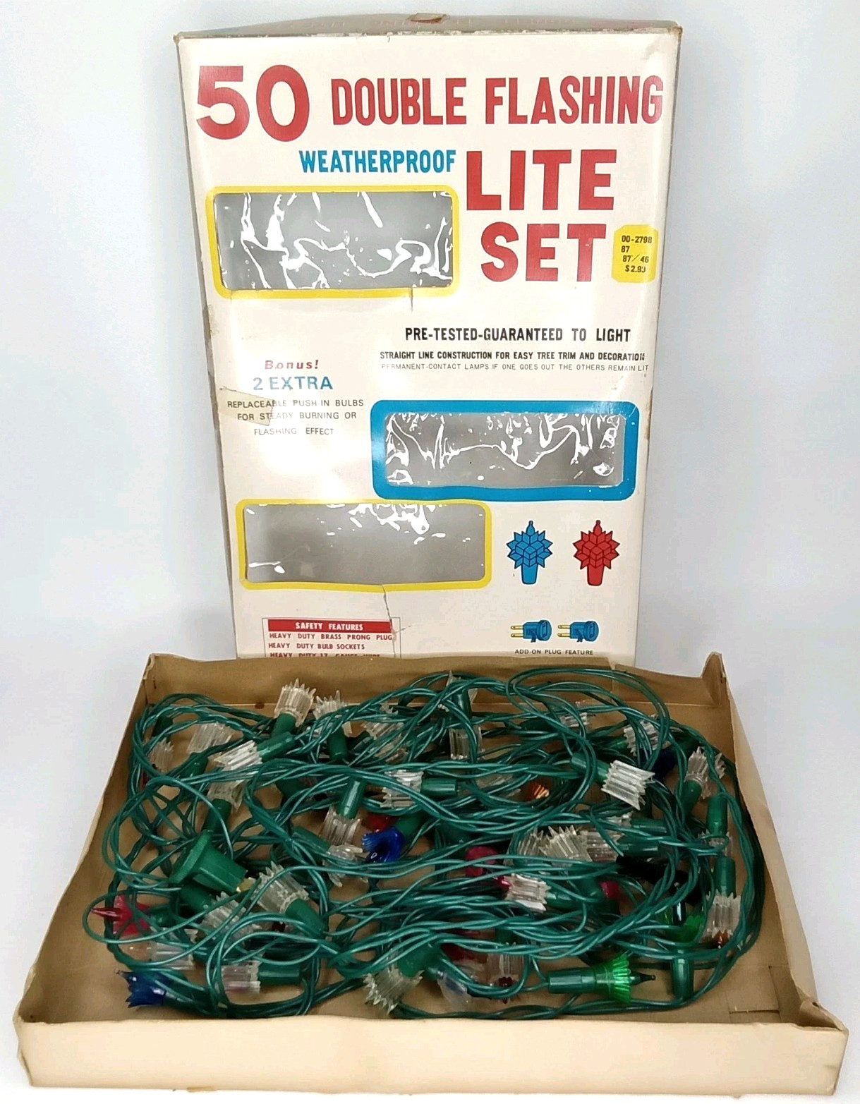 Vintage 1980s Paulanne Flashing Reflector Christmas Lights With Original Box