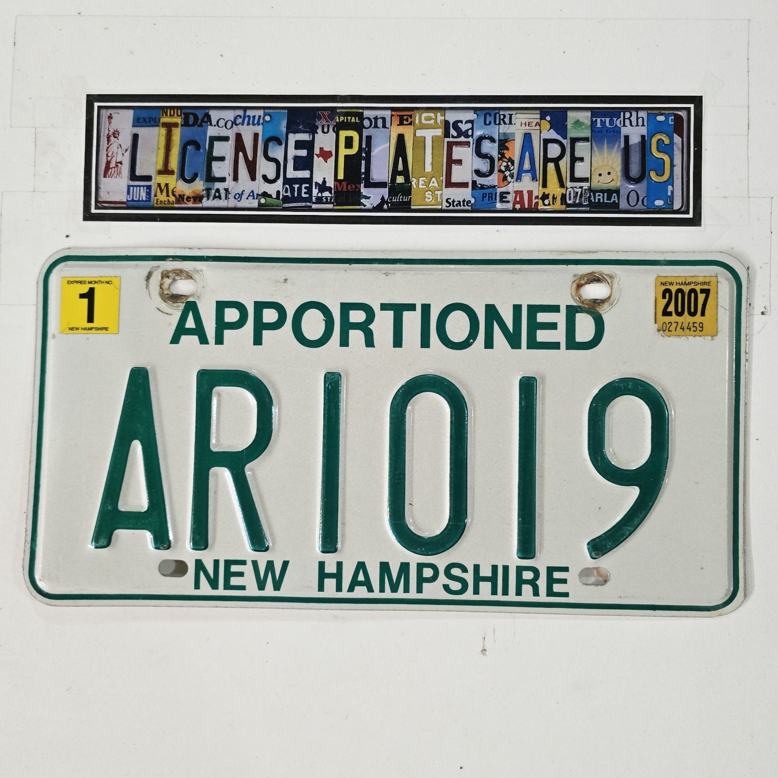 2007 New Hampshire Apportioned License Plate 🔥 Original Vintage NH Tag AR1019