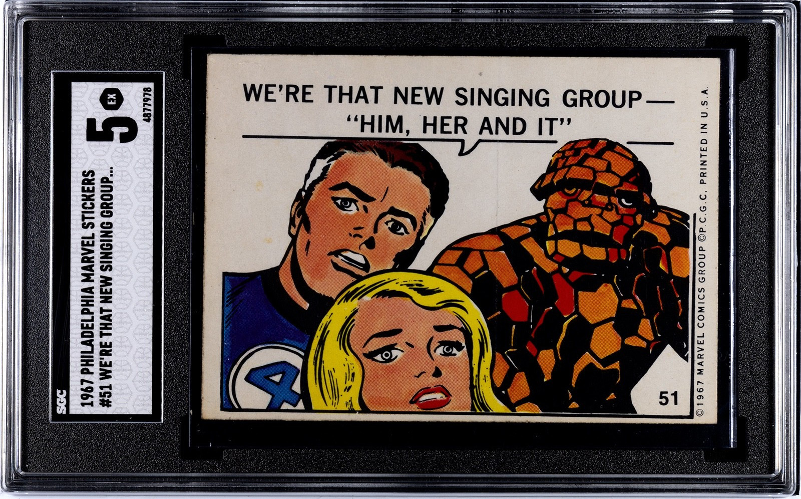 1967 Philadelphia Marvel Fantastic Four Rookie #51 SGC 5 1967 Philadelphia Marvel Fantastic Four Rookie #51 SGC 5