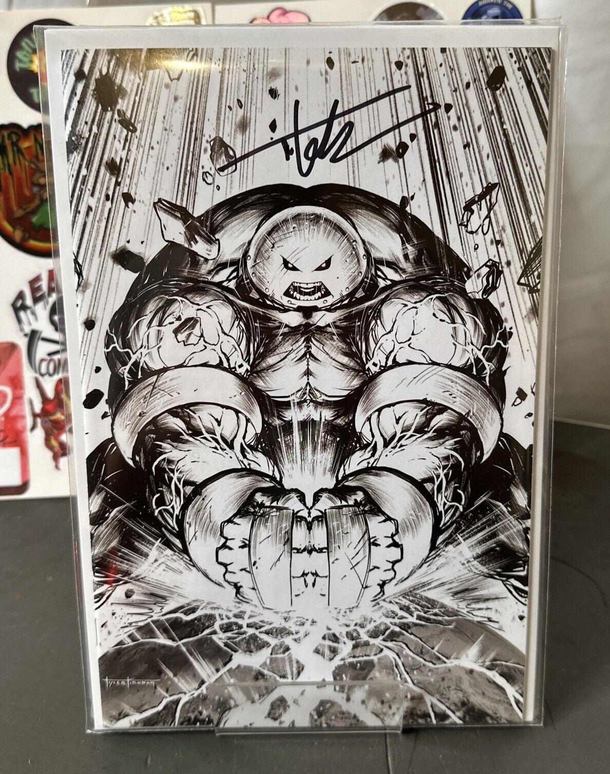 Juggernaut 1 CKOC Exclusive B&W Sketch Virgin SIGNED by Tyler Kirkham w/COA