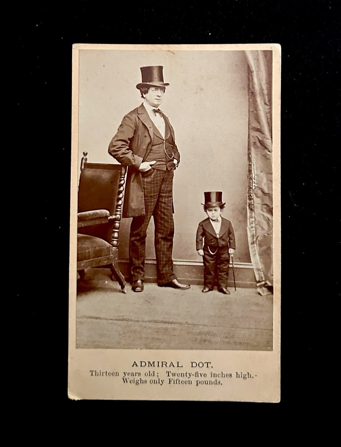 Antique Sideshow CDV Admiral Dot Barnum Midget Gihon Thompson Phila Ex-Diesso Antique Sideshow CDV Admiral Dot Barnum Midget Gihon Thompson Phila Ex-Diesso