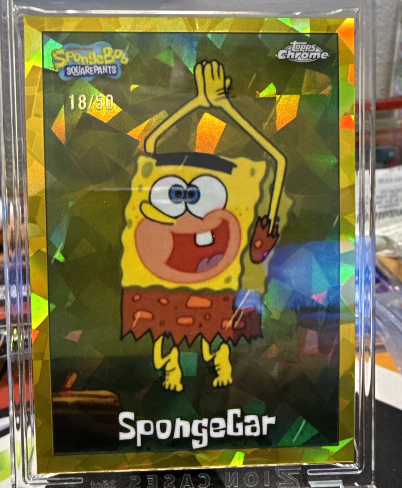 2025 Topps Chrome SpongeBob SpongeGar Gold Sapphire 18/50 #43