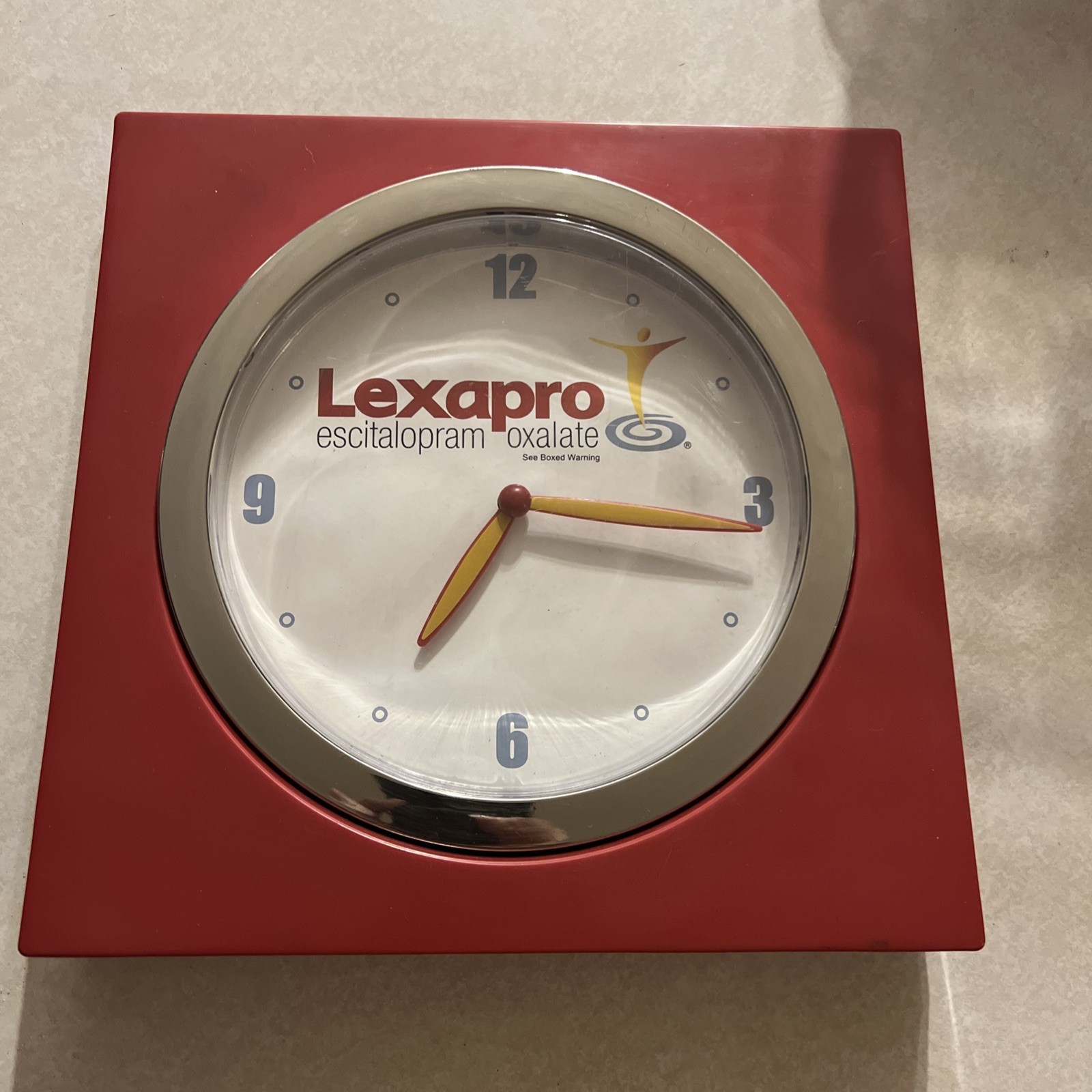 Rare Vintage Pharma Drug Rep Promo Lexapro 10" Wall Clock - Does Not Work