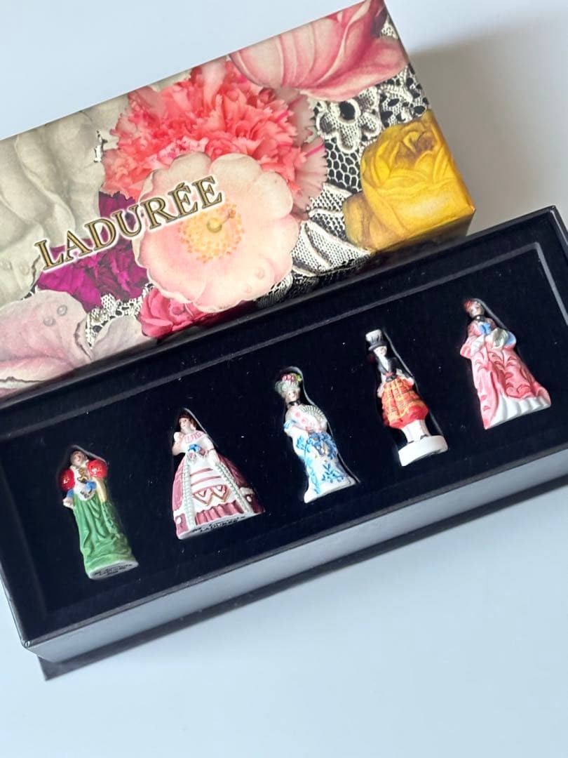 Laduree Christian Lacroix Feve Set of 5 Ceramic Figures Collectible 15+ Laduree Christian Lacroix Feve Set of 5 Ceramic Figures Collectible 15+