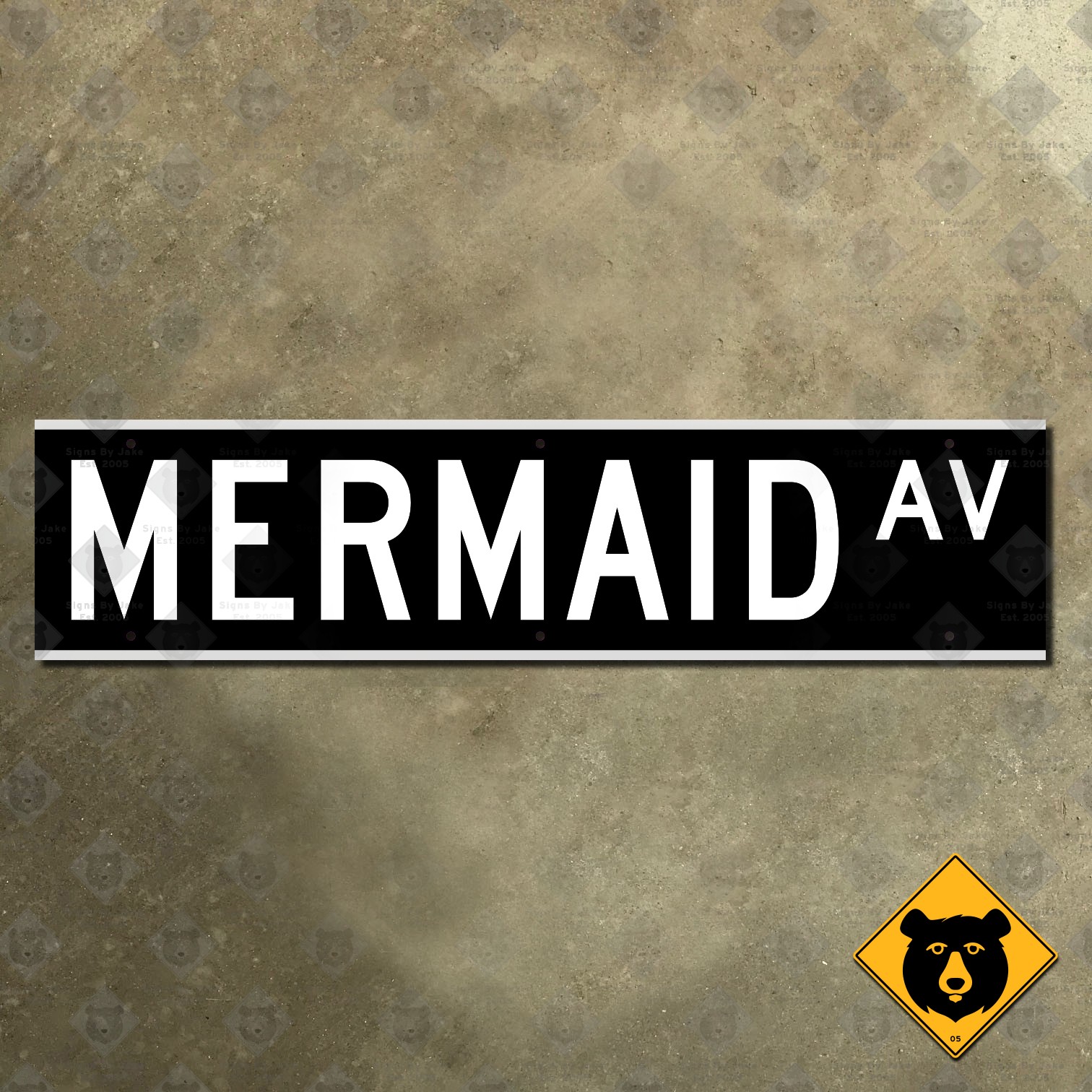 Brooklyn New York Mermaid Avenue road street sign 1970s Coney Island 20x6 Brooklyn New York Mermaid Avenue road street sign 1970s Coney Island 20x6