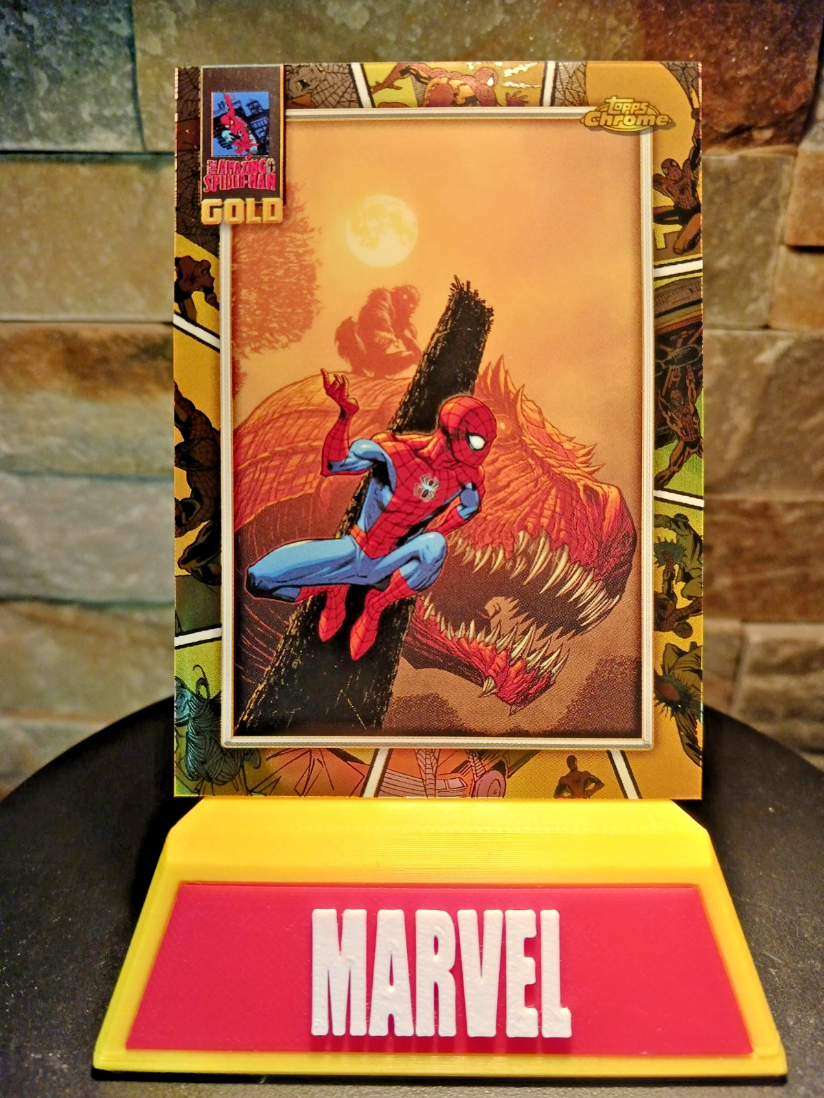 2024 Topps Chrome Marvel Monsters Unleashed #3 #SG-9 "Spider-Man Gold" send PSA