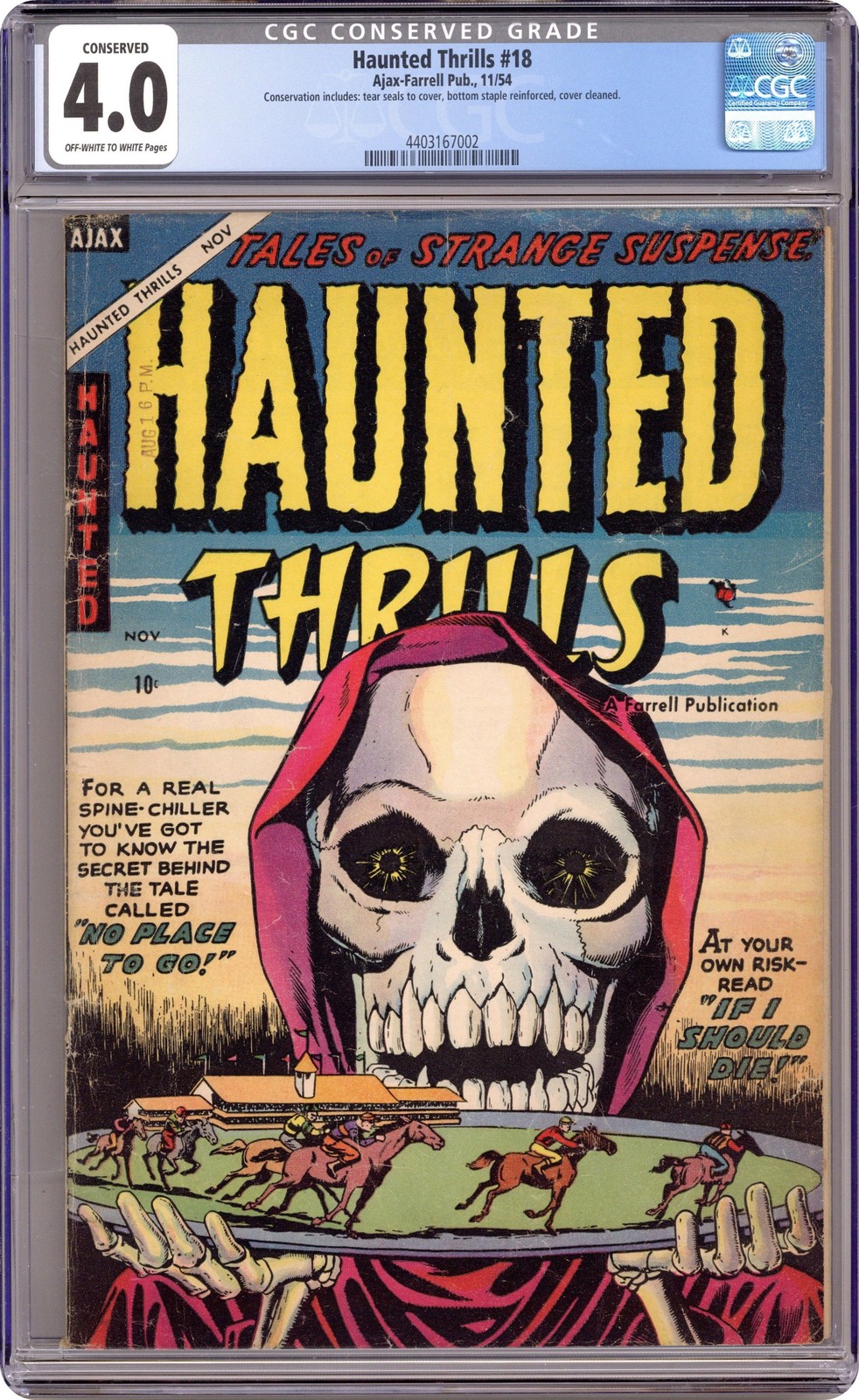 Haunted Thrills #18 CGC 4.0 CONSERVED 1954 4403167002