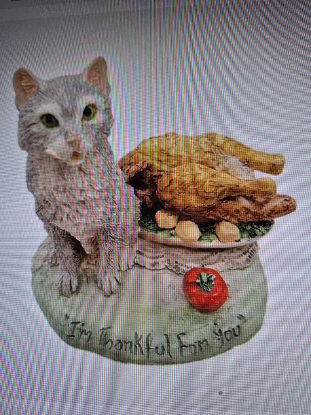 Schmid Lowell Davis 1993 I'M THANKFUL FOR YOU Cat With Turkey. Thanksgiving Schmid Lowell Davis 1993 I'M THANKFUL FOR YOU Cat With Turkey. Thanksgiving