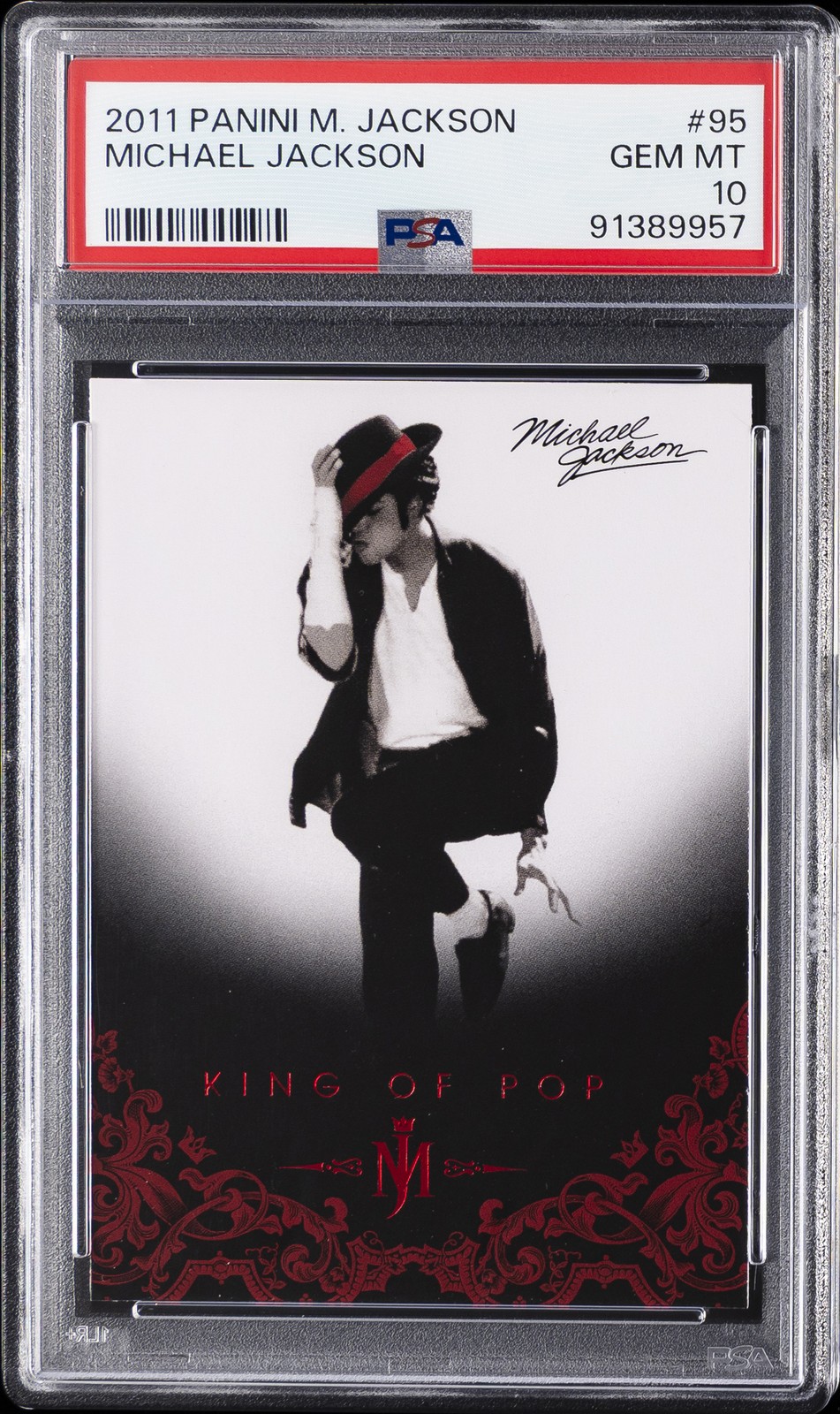 2011 PANINI MICHAEL JACKSON #95 MICHAEL JACKSON PSA 10 2011 PANINI MICHAEL JACKSON #95 MICHAEL JACKSON PSA 10