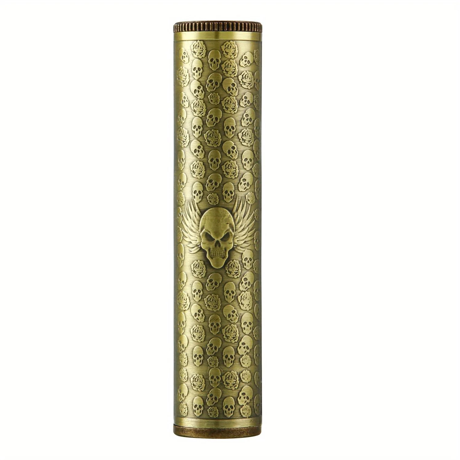 Retro Metal Cigarette Case Skull Embossed Cigar Case Portable Airtight Tube Wate Retro Metal Cigarette Case Skull Embossed Cigar Case Portable Airtight Tube Wate