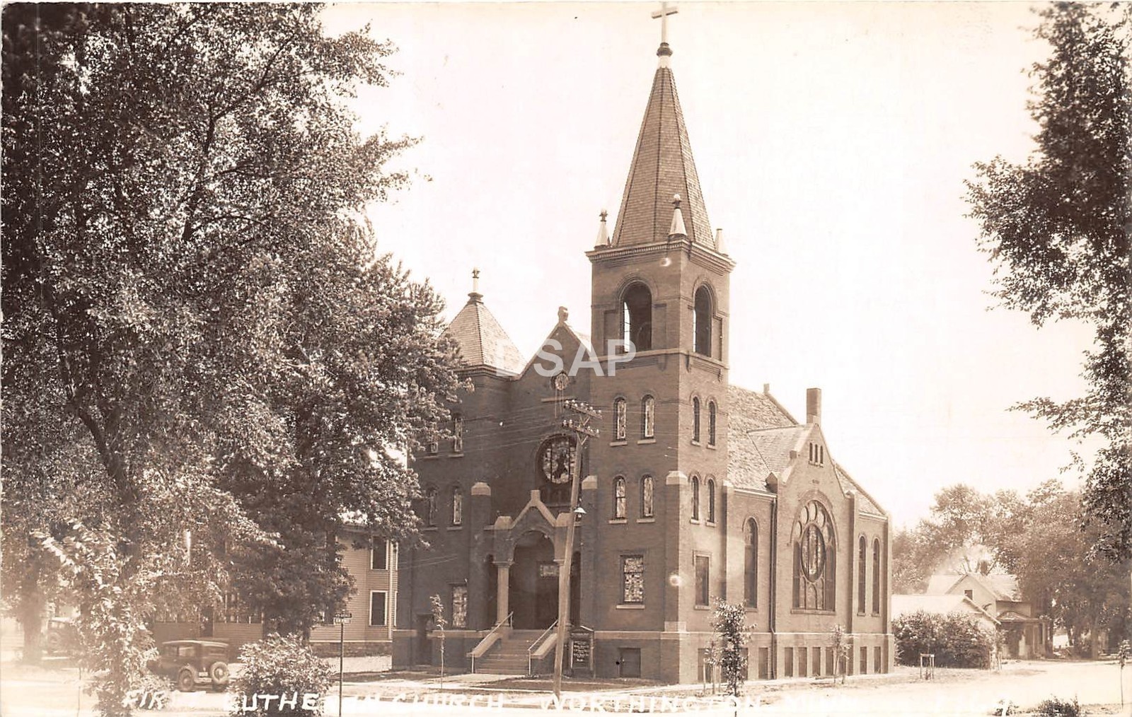 C91/ Worthington Minnesota Mn Real Photo RPPC Postcard 30s First Lutheran Church C91/ Worthington Minnesota Mn Real Photo RPPC Postcard 30s First Lutheran Church