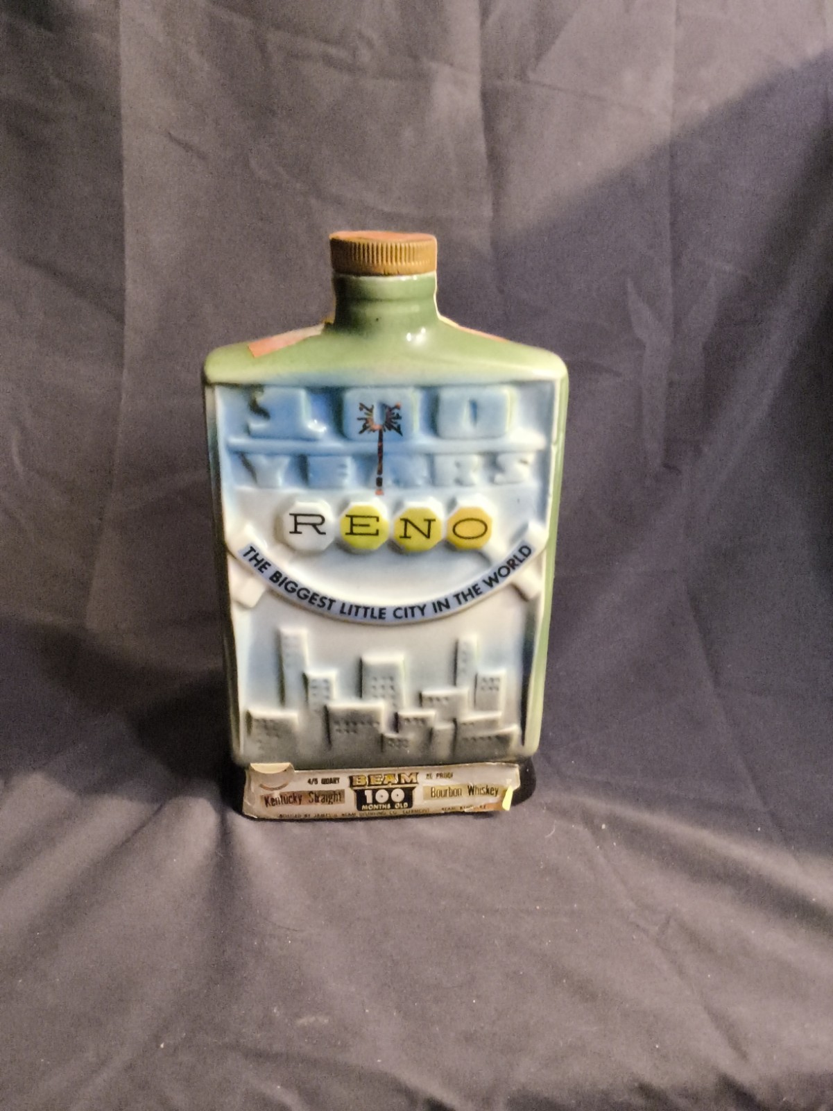 Vintage 1968 Jim Beam Reno 100 Years Decanter Regal China EMPTY Vintage 1968 Jim Beam Reno 100 Years Decanter Regal China EMPTY