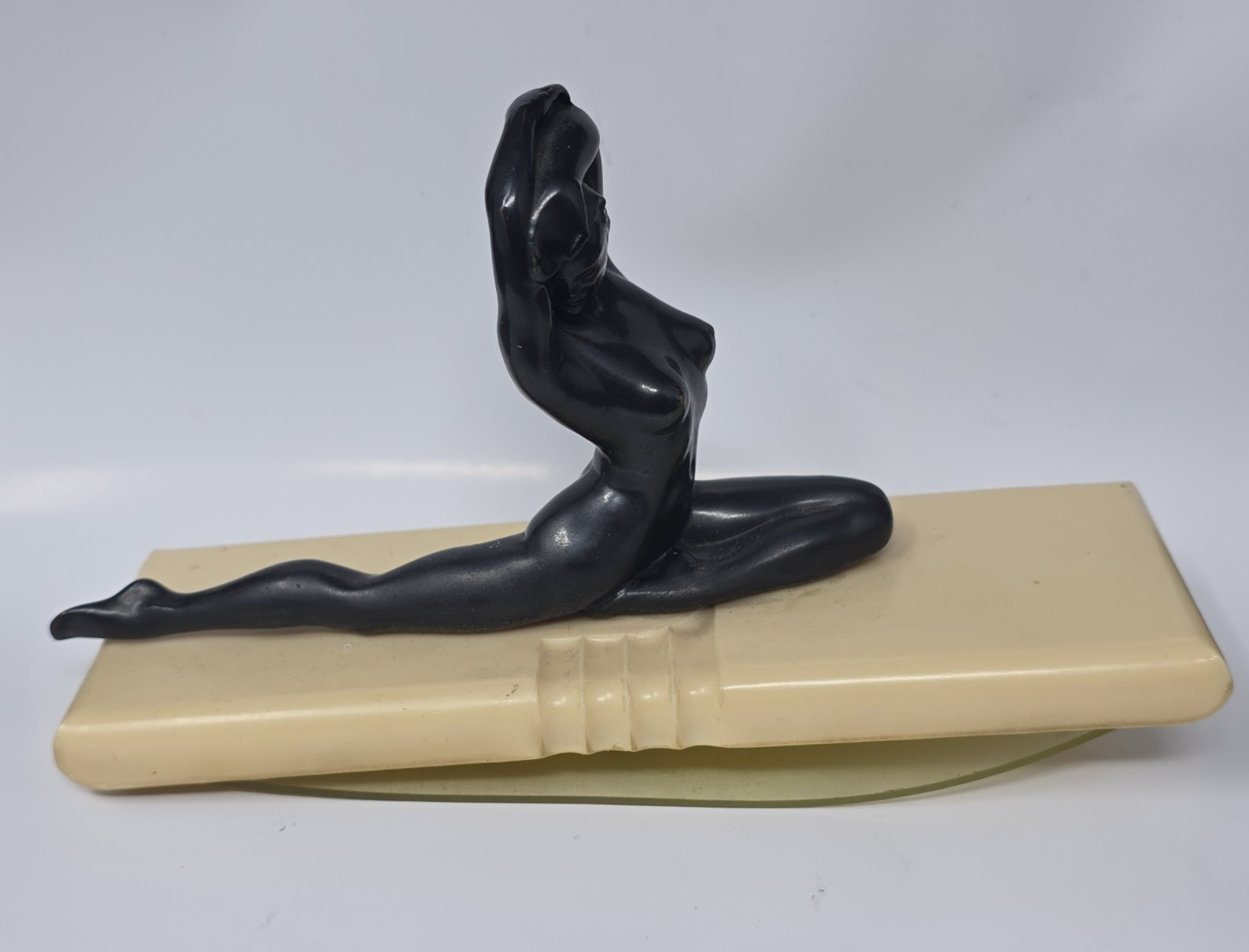 Ferriot Brothers Art Deco Figural Ink Blotter – Bakelite with Molded Inscription Ferriot Brothers Art Deco Figural Ink Blotter – Bakelite with Molded Inscription