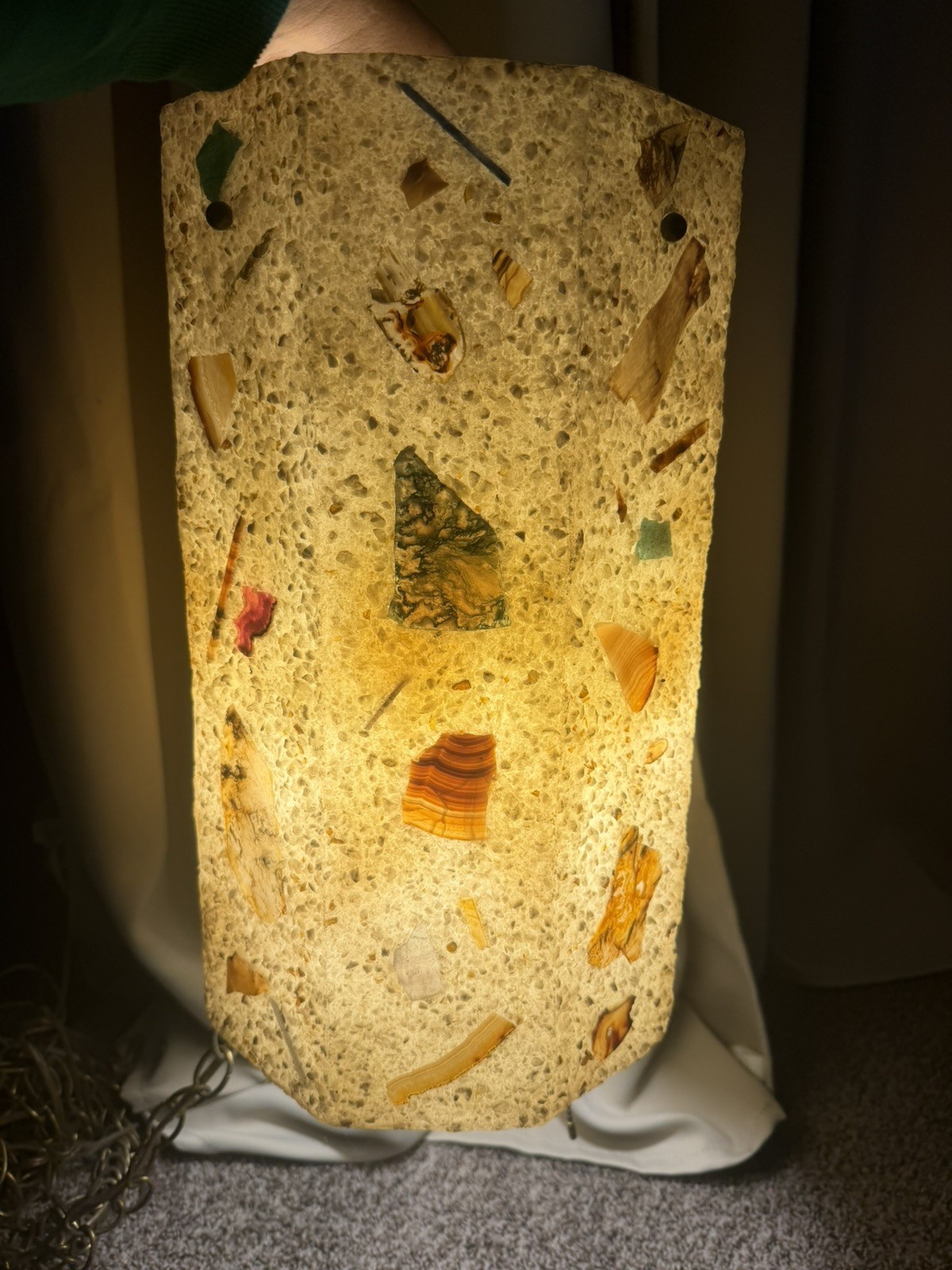 Vtg MCM Chunk Lucite Rock Candy Swag Lamp plug in Vtg MCM Chunk Lucite Rock Candy Swag Lamp plug in