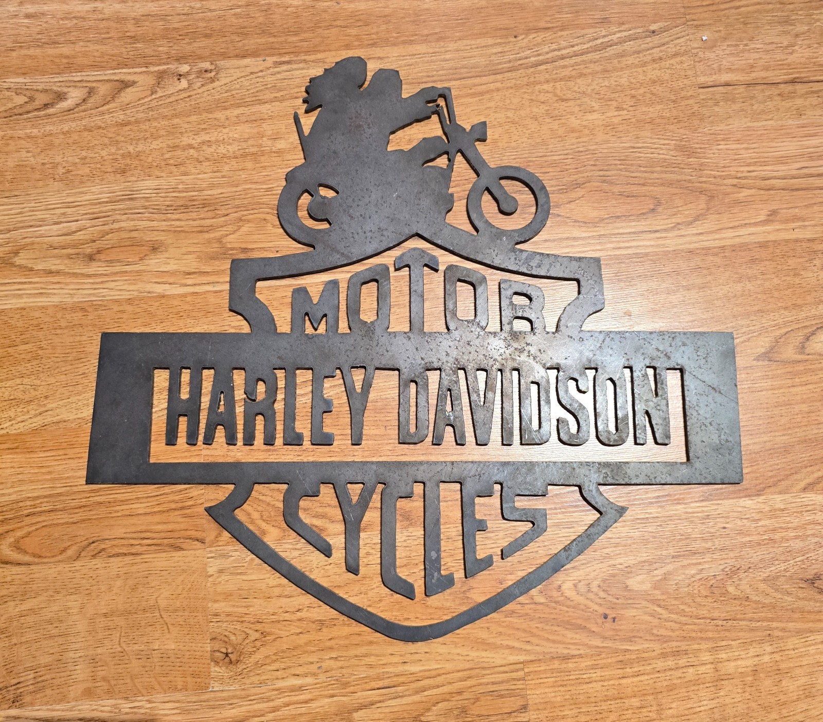 Harley-Davidson Laser Cut Steel Sign 18.5x18 Raw Metal Custom Motorcycle Art Harley-Davidson Laser Cut Steel Sign 18.5x18 Raw Metal Custom Motorcycle Art