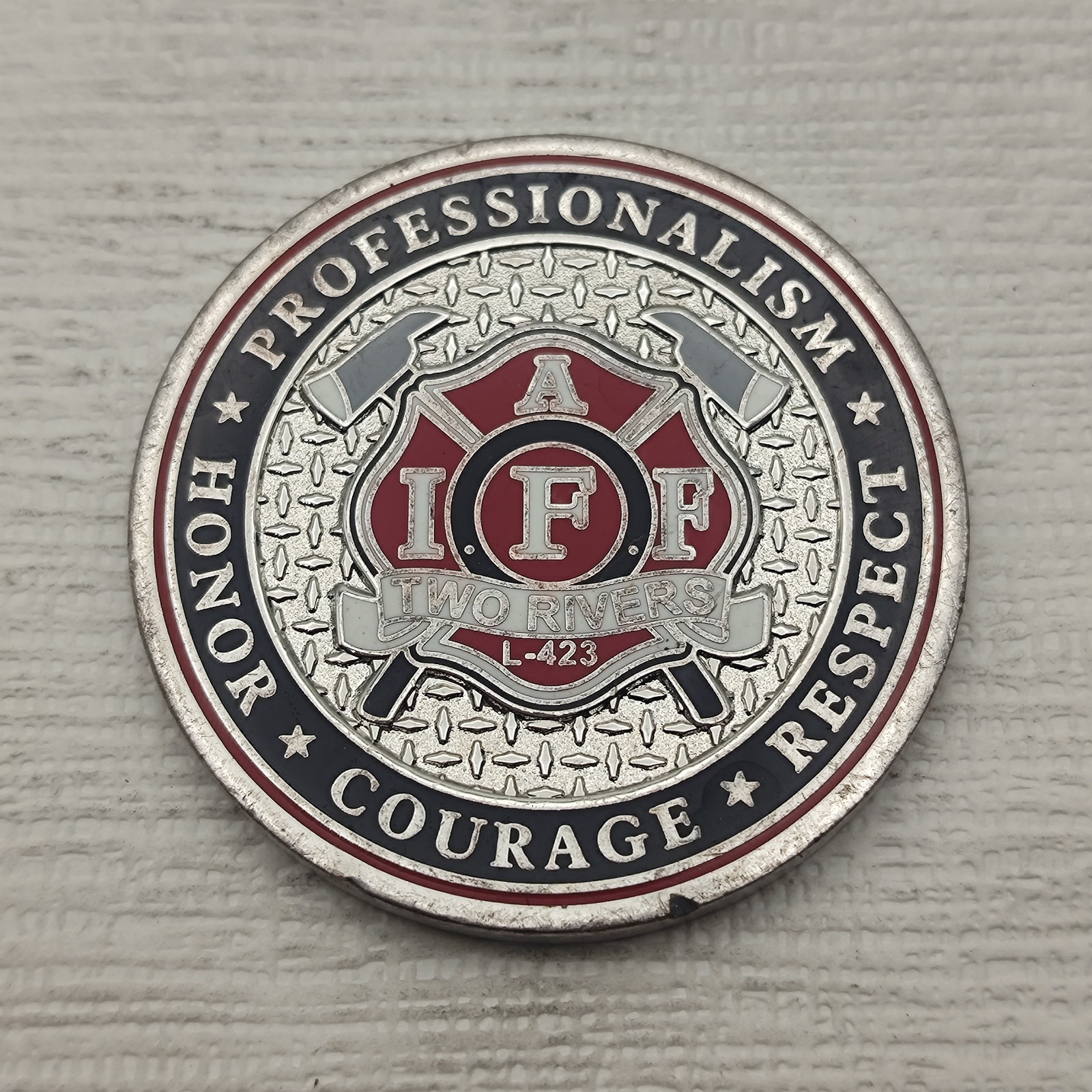 Two Rivers Wisconsin Fire Department IAFF Local L-423 Challenge Coin Two Rivers Wisconsin Fire Department IAFF Local L-423 Challenge Coin