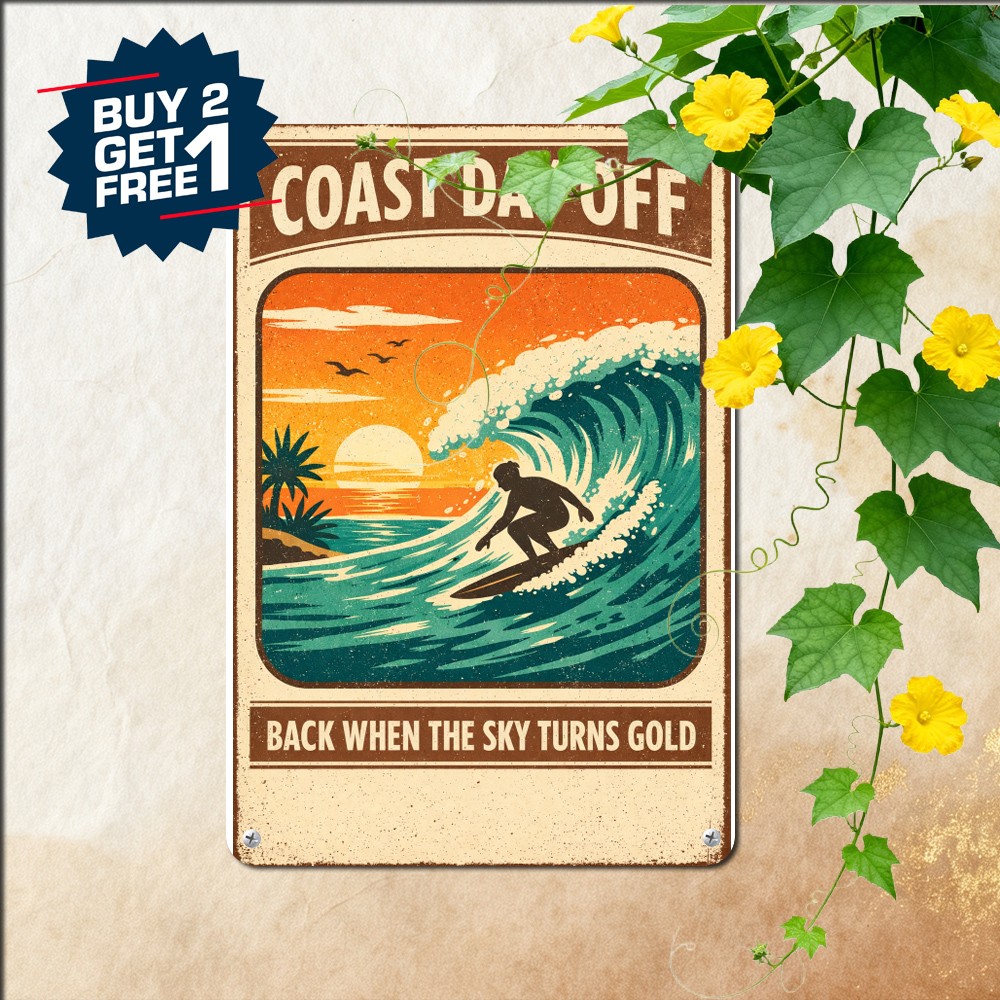 Gone Surfing Be Back Sunset Tin Sign Retro Coastal Beach Shack Metal Plaque 8x12 Gone Surfing Be Back Sunset Tin Sign Retro Coastal Beach Shack Metal Plaque 8x12
