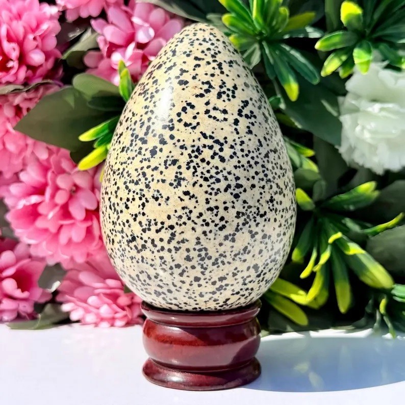 Large 140MM Dalmatian Jasper Crystal Egg Natural Spotted Healing Stone Specimen Large 140MM Dalmatian Jasper Crystal Egg Natural Spotted Healing Stone Specimen