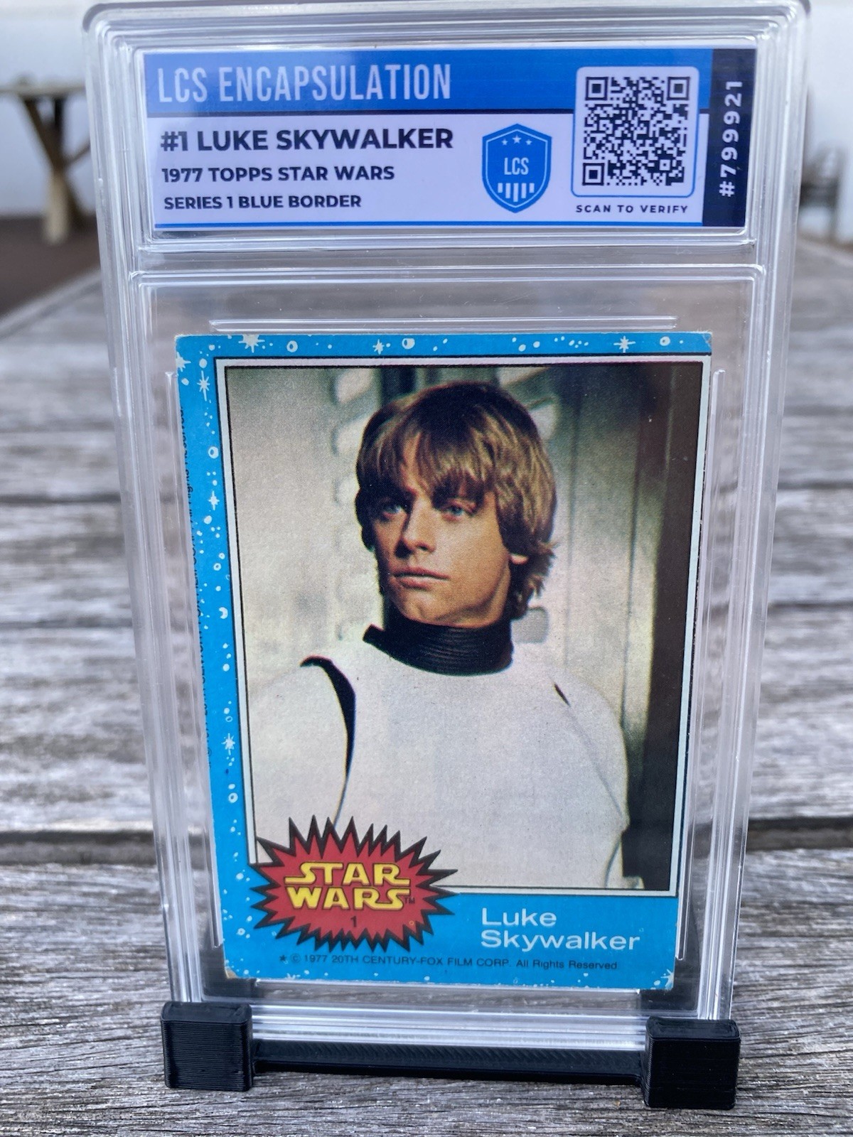 1977 Topps Star Wars #1 Luke Skywalker Mark Hamill LCS Encapsulated not graded 1977 Topps Star Wars #1 Luke Skywalker Mark Hamill LCS Encapsulated not graded