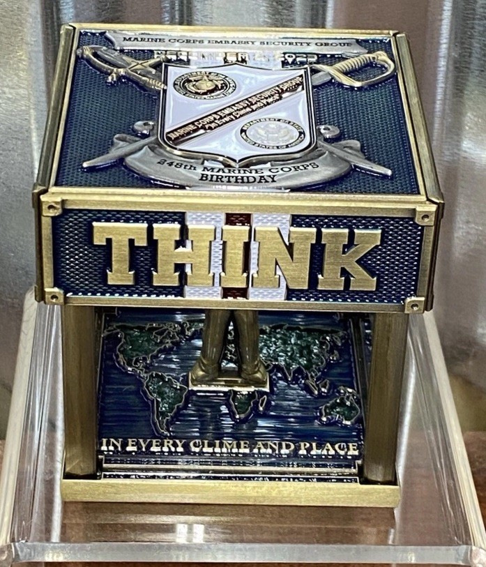 Rare MSG MARINE SECURITY GUARD CHALLENGE COIN - Think Box Design 2023 Birthday Rare MSG MARINE SECURITY GUARD CHALLENGE COIN - Think Box Design 2023 Birthday