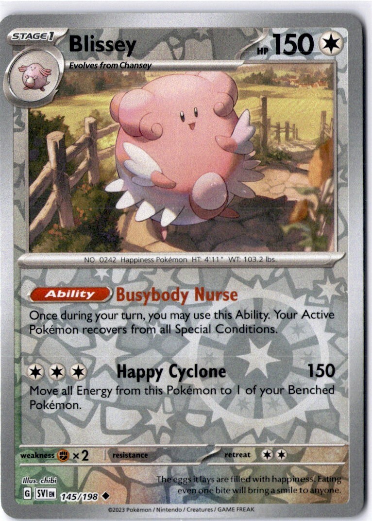 Pokemon Blissey 145/198 - Scarlet & Violet - Reverse Holo Near Mint English Pokemon Blissey 145/198 - Scarlet & Violet - Reverse Holo Near Mint English
