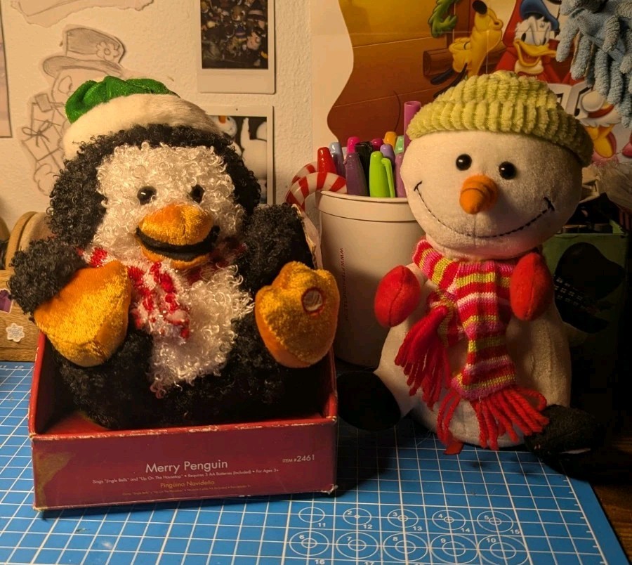 Gemmy Rare Lot Of 2 Merry Penguin & Dancing Snowman Animated Works Jingle Bells Gemmy Rare Lot Of 2 Merry Penguin & Dancing Snowman Animated Works Jingle Bells