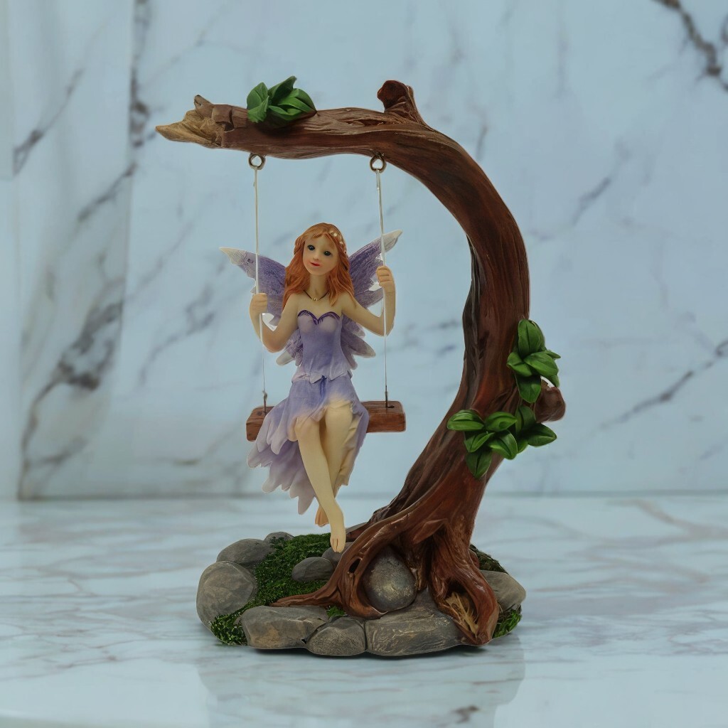 5.5"H Pink Fairy on the Swing Figurine 5.5"H Pink Fairy on the Swing Figurine