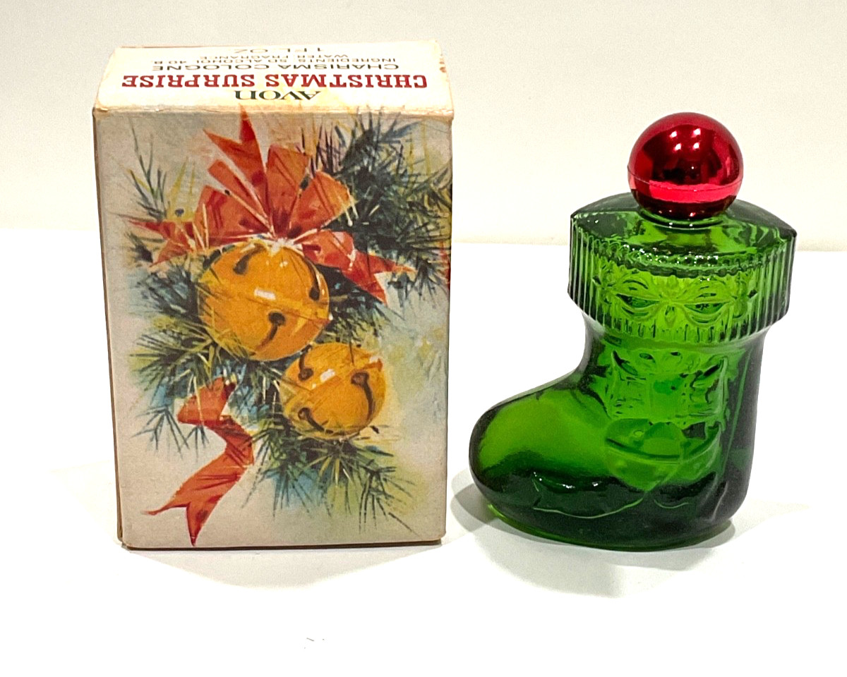 Vintage Avon Christmas Surprise Green Stocking Charisma Cologne NEW 1 oz splash Vintage Avon Christmas Surprise Green Stocking Charisma Cologne NEW 1 oz splash