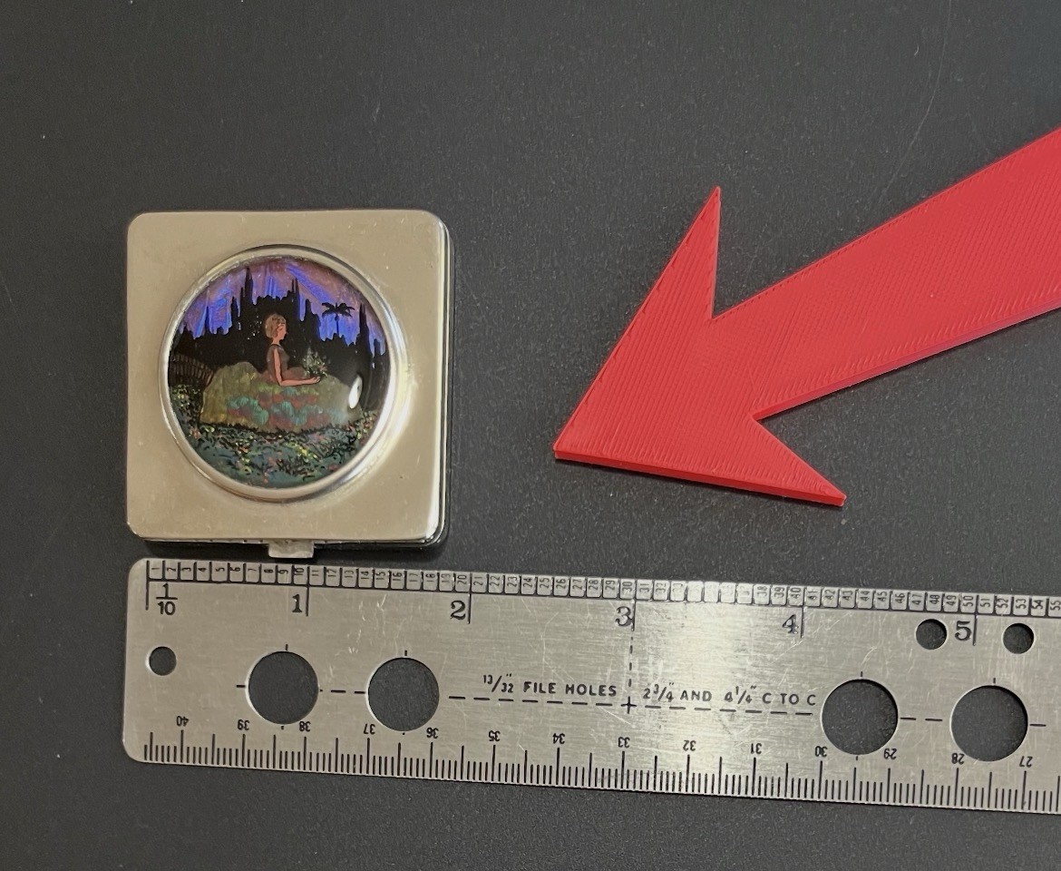 1920s Deco Coty Paris France Mirrored Morpho Reverse Painted Powder Compact