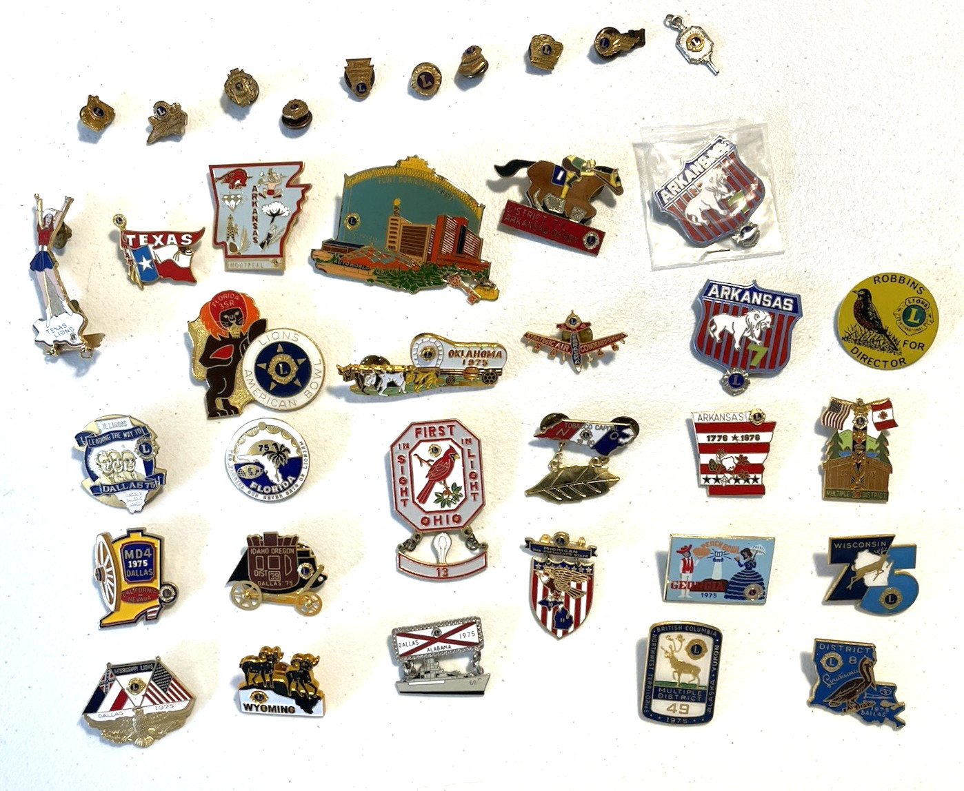 Vintage Lions Club International Pins 37 Pieces Enamel and Lapel Pins Vintage Lions Club International Pins 37 Pieces Enamel and Lapel Pins