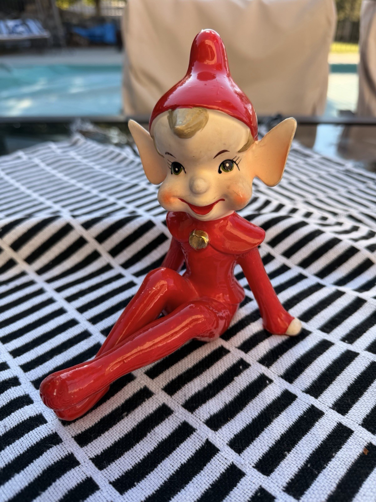 Vintage 1950s RELCO THAMES Red Pixie Elf CHRISTMAS 6" Gold Heart JAPAN Adorbs❤️ Vintage 1950s RELCO THAMES Red Pixie Elf CHRISTMAS 6" Gold Heart JAPAN Adorbs❤️