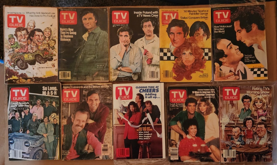 LOT OF 59 VINTAGE tv GUIDES LOT OF 59 VINTAGE tv GUIDES