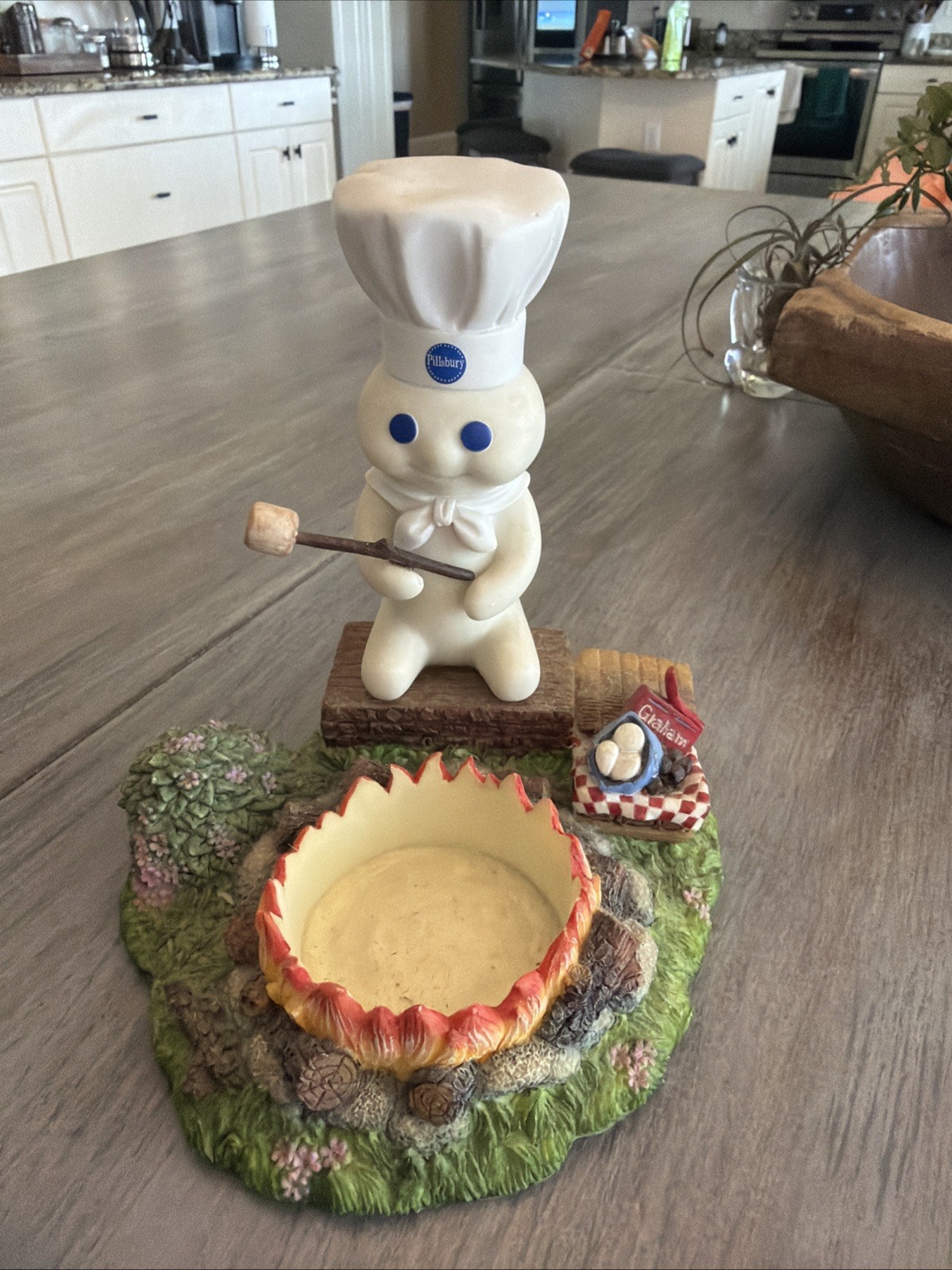 The Danbury Mint Pillsbury Doughboy Candleholder "Gone Camping"