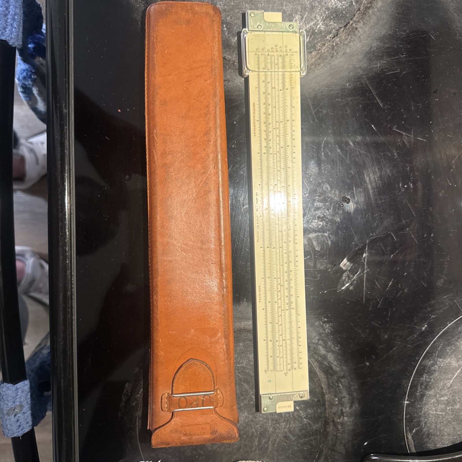 Antique Keuffel & Esser Co. Slide Ruler In Original Leather Case. Model 4083-3. Antique Keuffel & Esser Co. Slide Ruler In Original Leather Case. Model 4083-3.